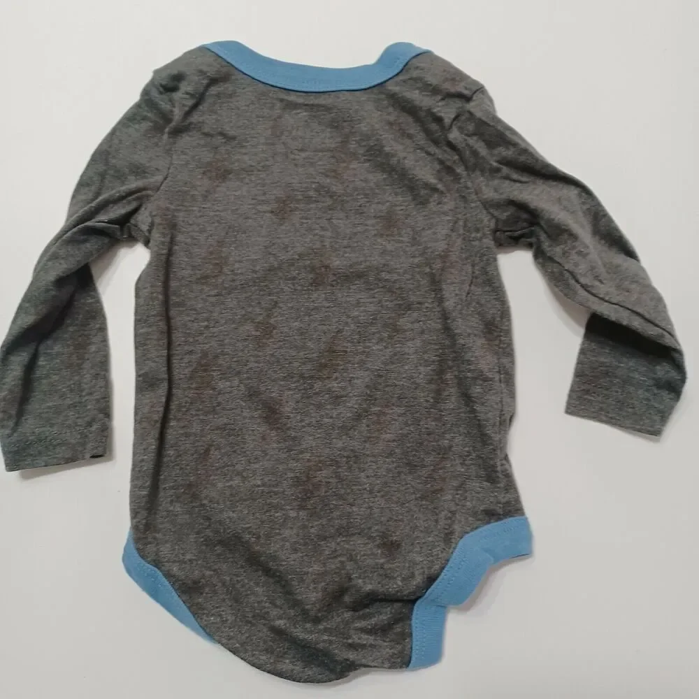 Harry Potter Unisex NB Bodysuit Mischief Managed Heathered Grey Blue Snap Button
